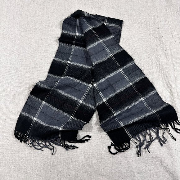 Vintage Super soft Cashmere feel winter warm neck scarf Italy stripe Casual - Picture 2 of 5